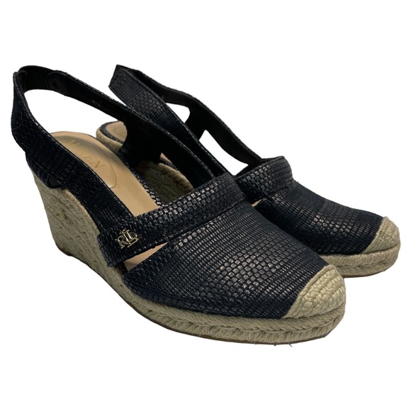 Lauren Ralph Lauren Shoes - Lauren Ralph Lauren Womens 7B‎ Navy Blue Penelope Wedges